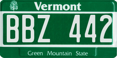VT license plate BBZ442