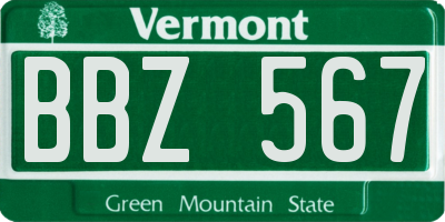 VT license plate BBZ567