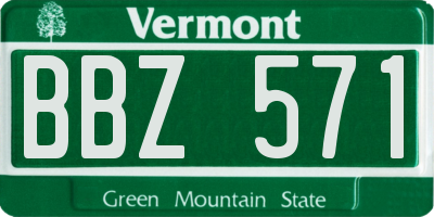 VT license plate BBZ571