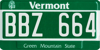VT license plate BBZ664