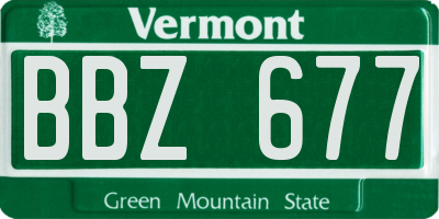 VT license plate BBZ677