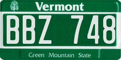 VT license plate BBZ748