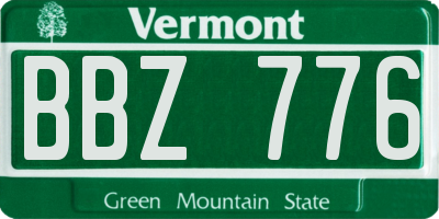 VT license plate BBZ776