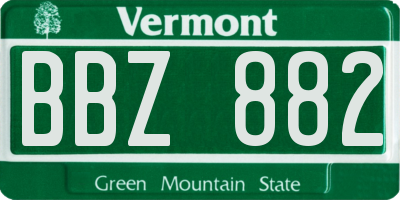 VT license plate BBZ882