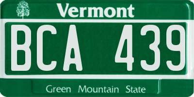 VT license plate BCA439
