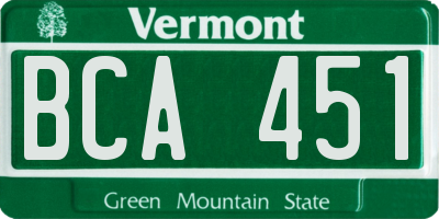 VT license plate BCA451