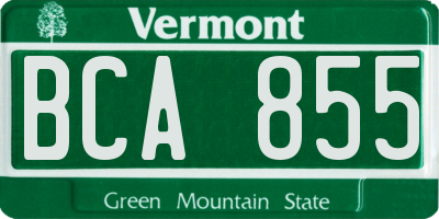 VT license plate BCA855