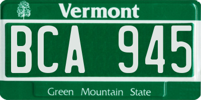 VT license plate BCA945