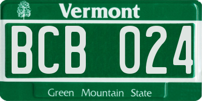 VT license plate BCB024