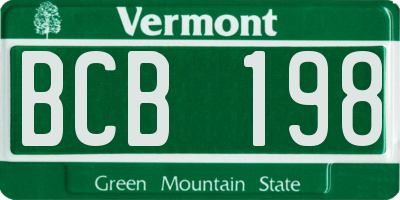 VT license plate BCB198