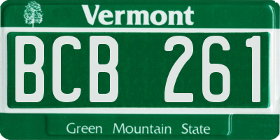 VT license plate BCB261