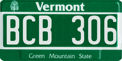 VT license plate BCB306