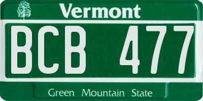 VT license plate BCB477