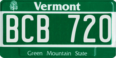 VT license plate BCB720