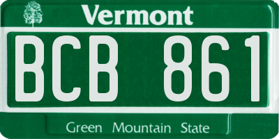 VT license plate BCB861