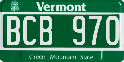 VT license plate BCB970