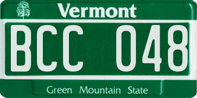 VT license plate BCC048