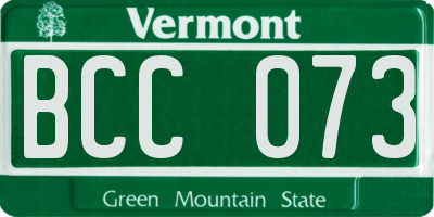 VT license plate BCC073