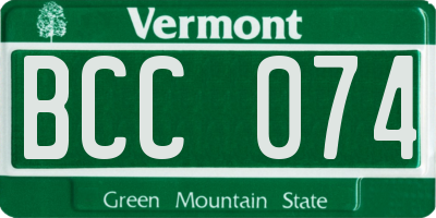 VT license plate BCC074