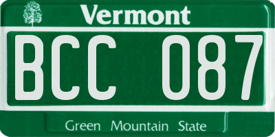 VT license plate BCC087