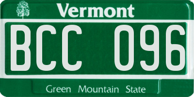 VT license plate BCC096