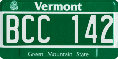 VT license plate BCC142