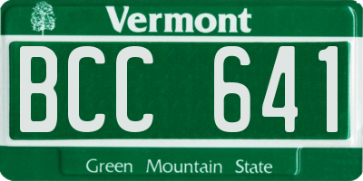 VT license plate BCC641