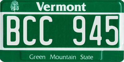 VT license plate BCC945