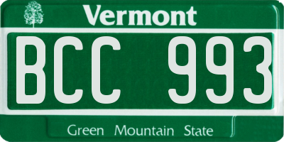 VT license plate BCC993