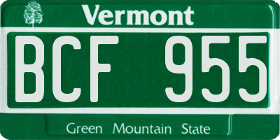 VT license plate BCF955