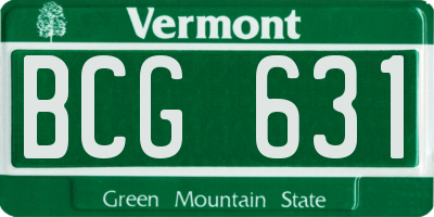 VT license plate BCG631