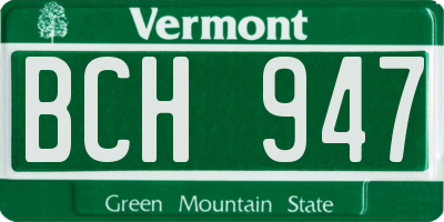 VT license plate BCH947