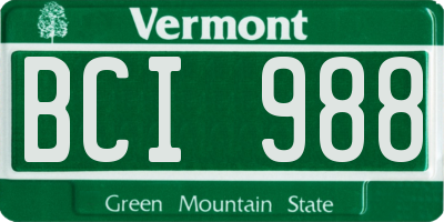 VT license plate BCI988