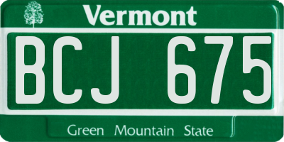 VT license plate BCJ675