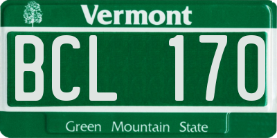 VT license plate BCL170