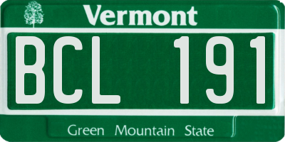 VT license plate BCL191