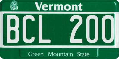 VT license plate BCL200