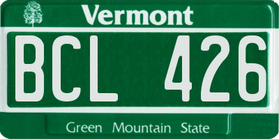 VT license plate BCL426