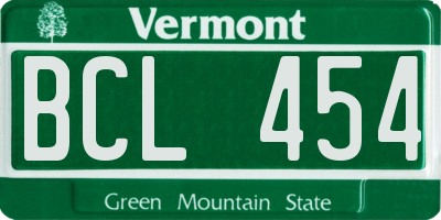 VT license plate BCL454
