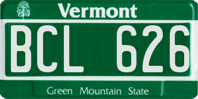 VT license plate BCL626