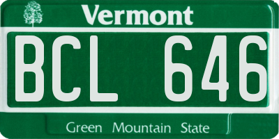 VT license plate BCL646