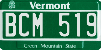 VT license plate BCM519