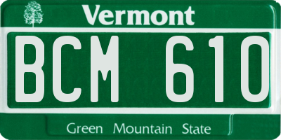 VT license plate BCM610