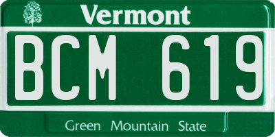 VT license plate BCM619