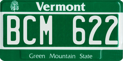 VT license plate BCM622