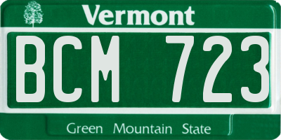 VT license plate BCM723