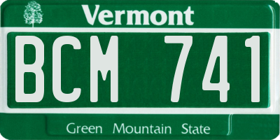 VT license plate BCM741