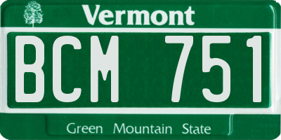 VT license plate BCM751