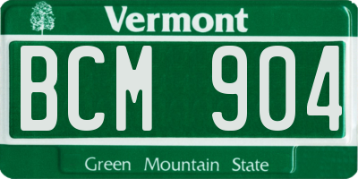 VT license plate BCM904
