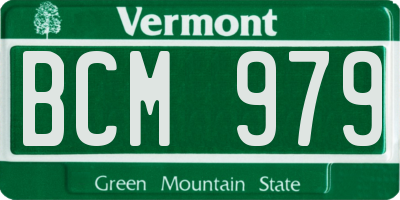 VT license plate BCM979